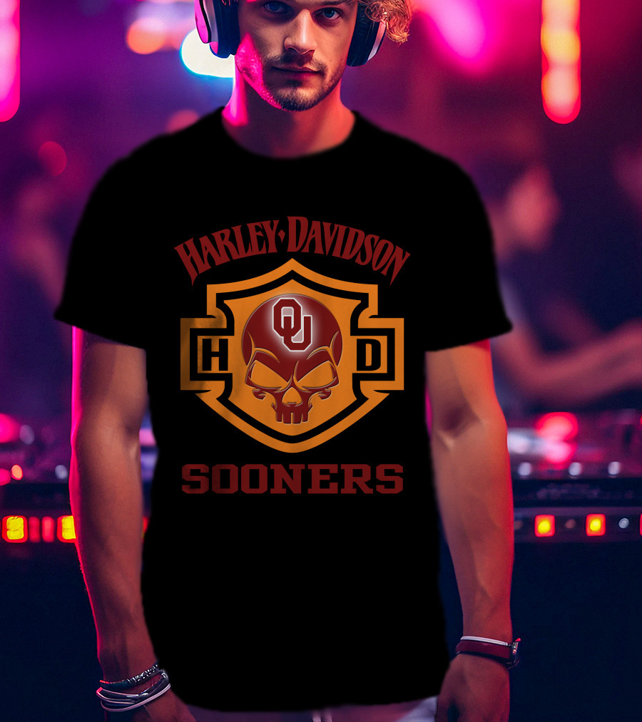 Harley Davidson Sooners Ou Ncaa Football Fans T-Shirt