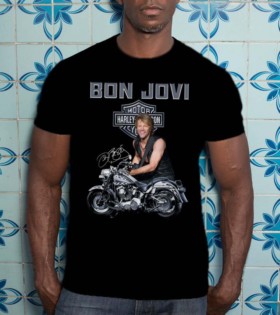 Bon Jovi Harley Davidson Motorcycle Rider T-Shirt