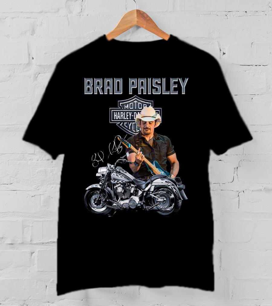 Brad Paisley Harley Davidson Motorcycle Guitar T-Shirt
