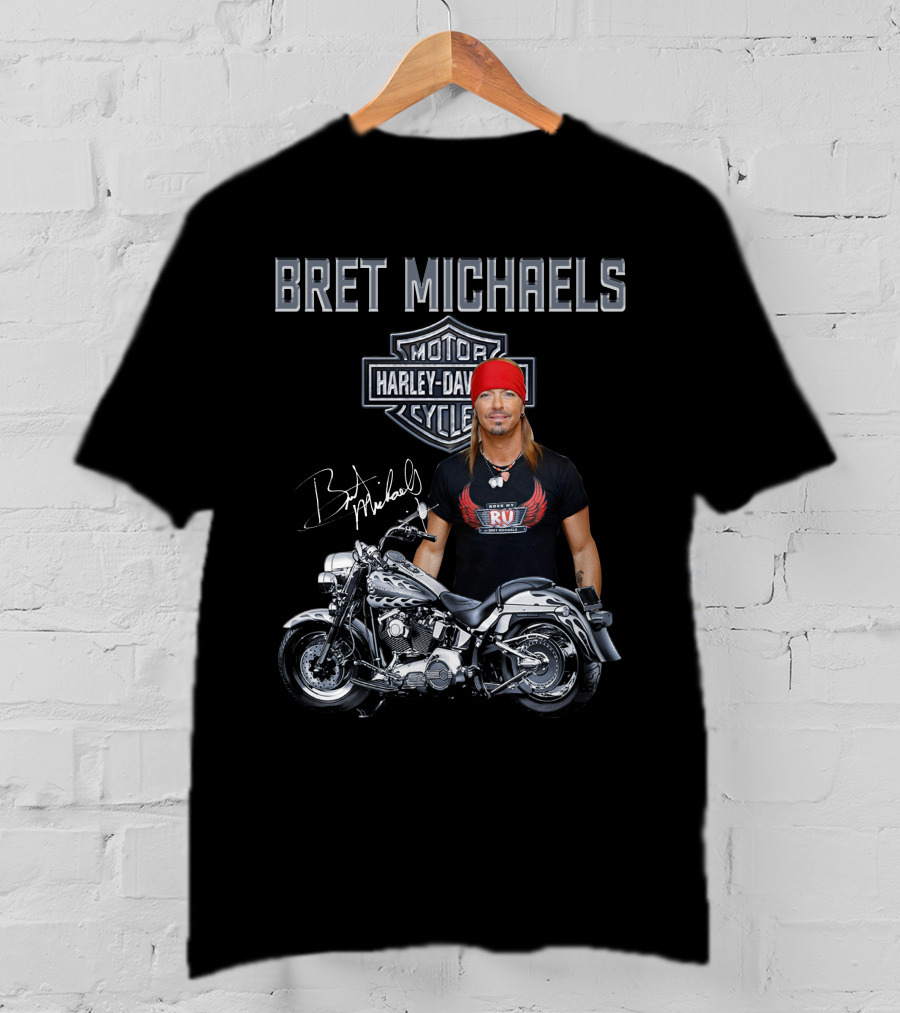 Bret Michaels Harley Davidson Motorcycle Rv Signature T-Shirt