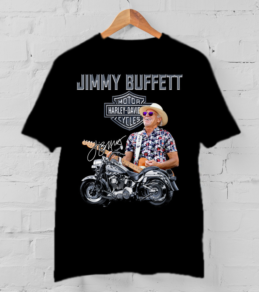 Jimmy Buffett Harley Davidson Motorcycles Vintage Style T-Shirt