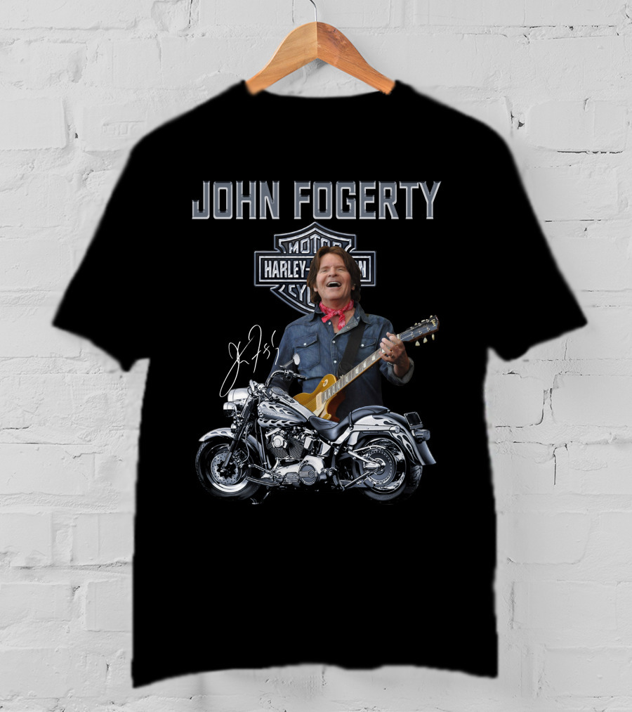 John Fogerty Harley Davidson Motorcycle Guitar Legend T-Shirt
