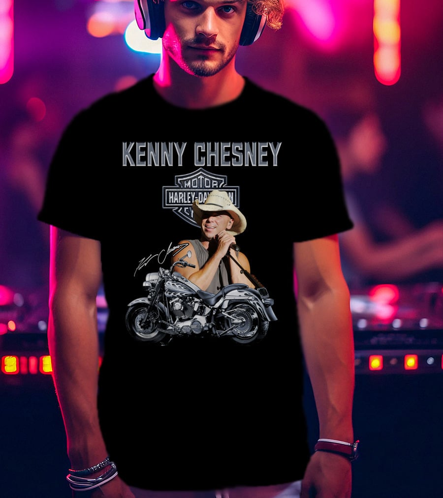 Kenny Chesney Harley Davidson Motorcycles 129 Signature T-Shirt
