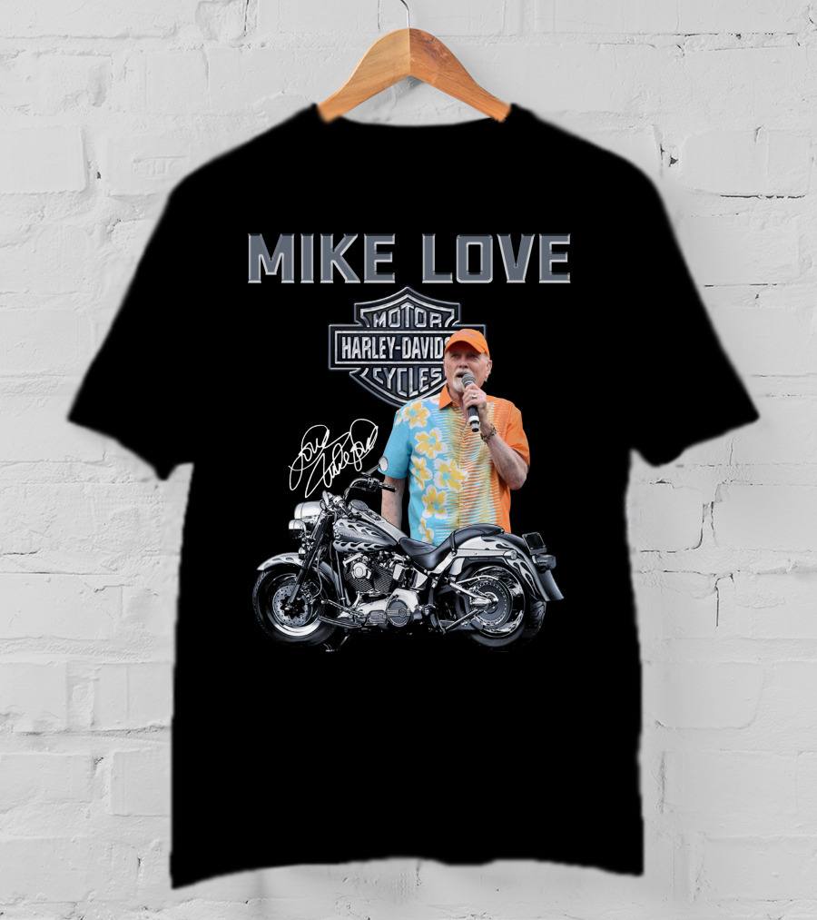 Mike Love Harley Davidson Motorcycle Signature T-Shirt