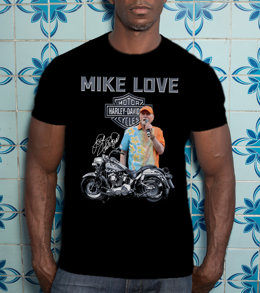 Mike Love Harley Davidson Motorcycle Signature T-Shirt