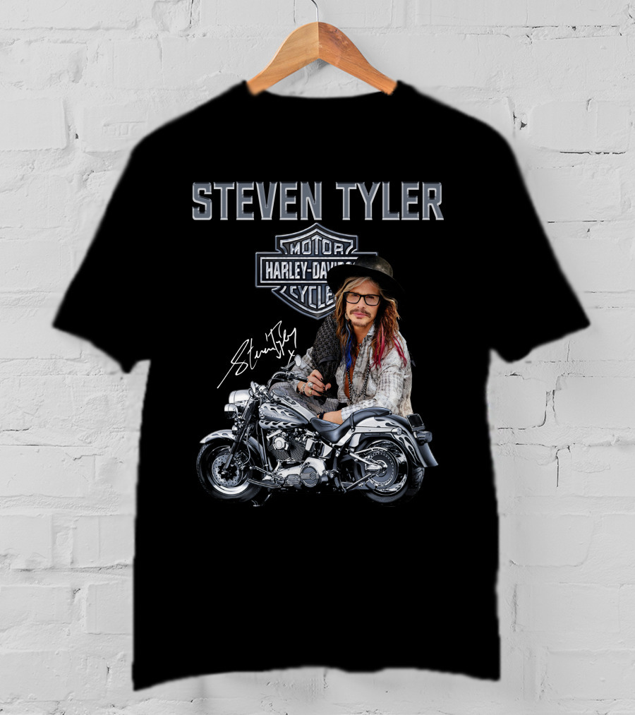 Steven Tyler Harley Davidson Motorcycles Signature T-Shirt