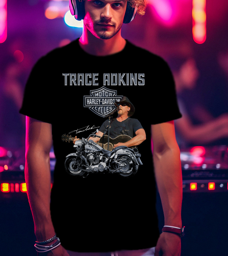 Trace Adkins Harley Davidson Motorcycles Guitar Performance T-Shirt