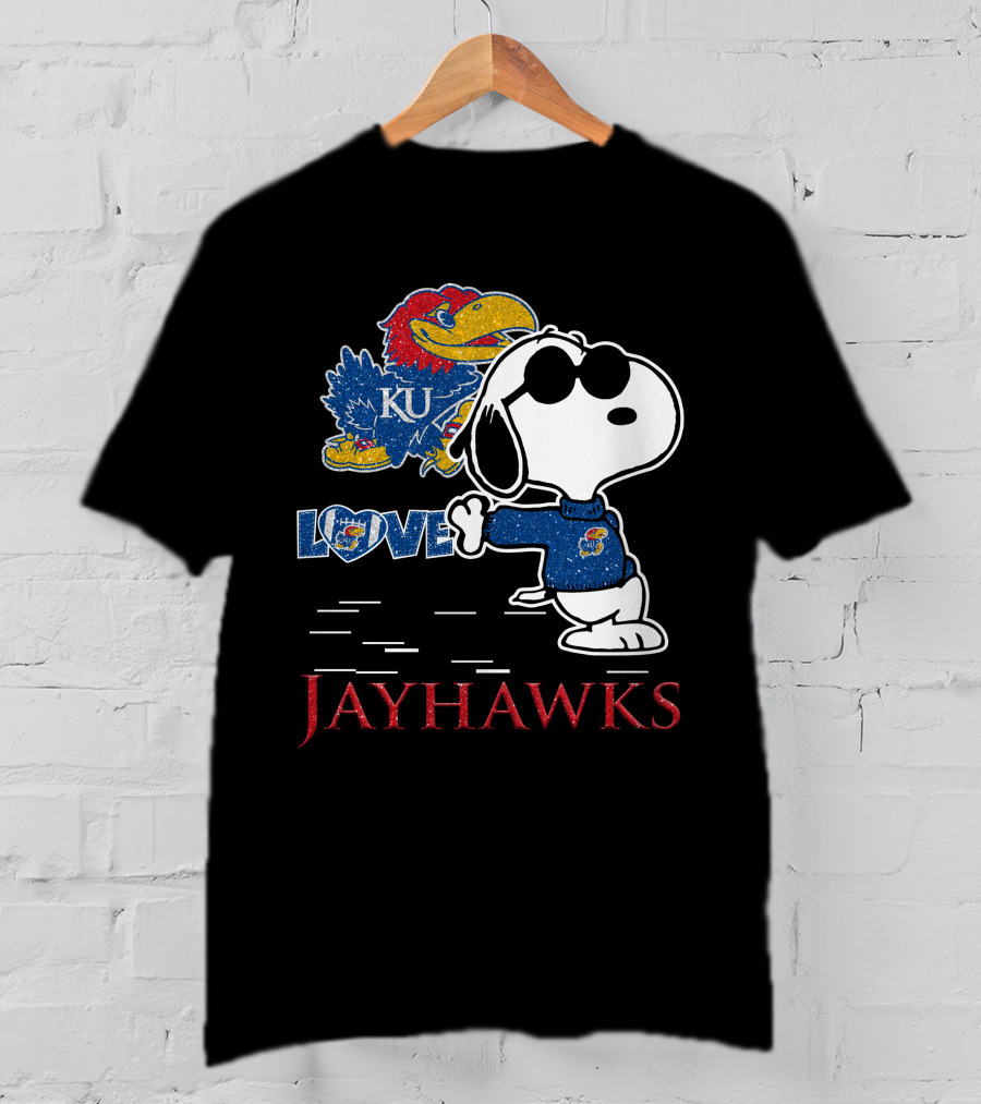 Snoopy KU Love Jayhawks T-Shirt