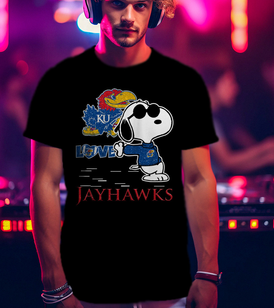 Snoopy KU Love Jayhawks T-Shirt