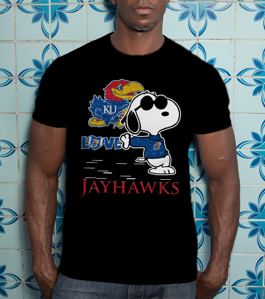 Snoopy KU Love Jayhawks T-Shirt