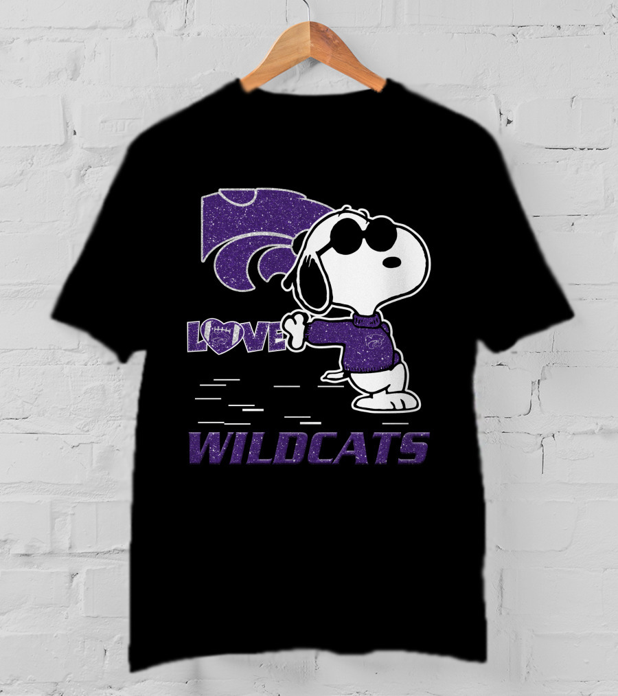 Snoopy Love Kansas State Wildcats Peanuts T-Shirt