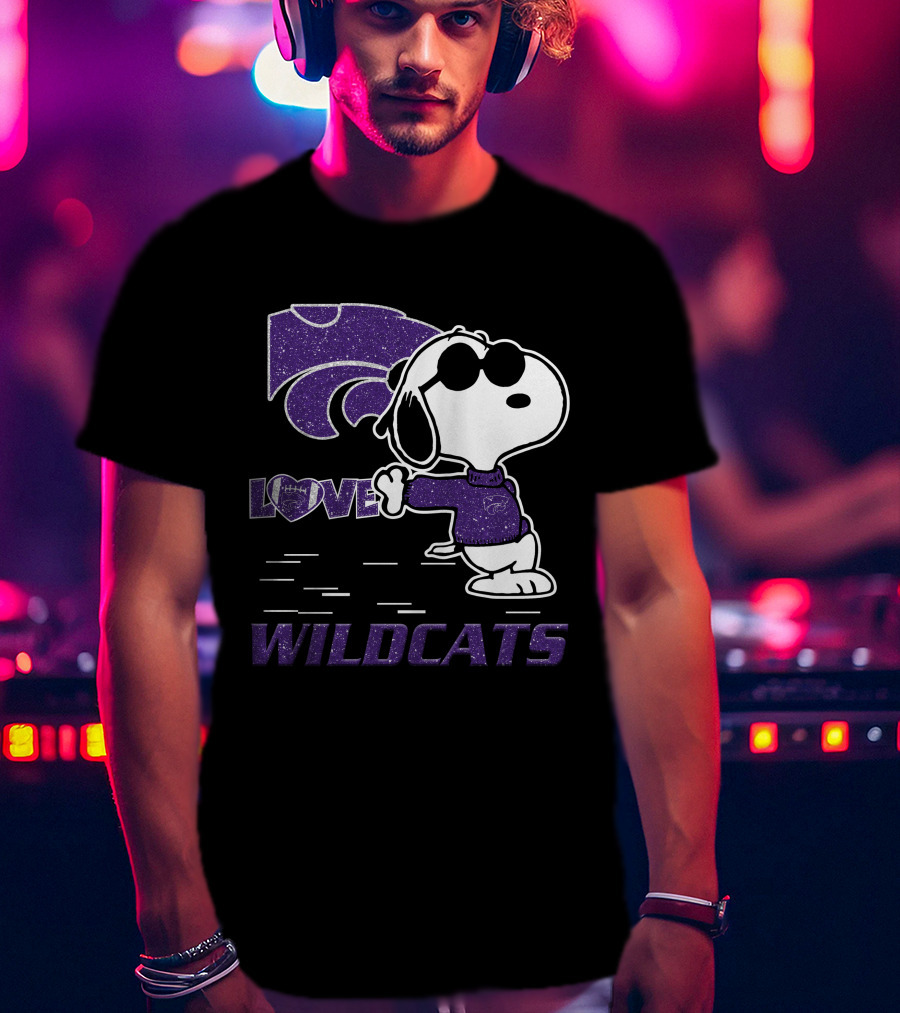 Snoopy Love Kansas State Wildcats Peanuts T-Shirt