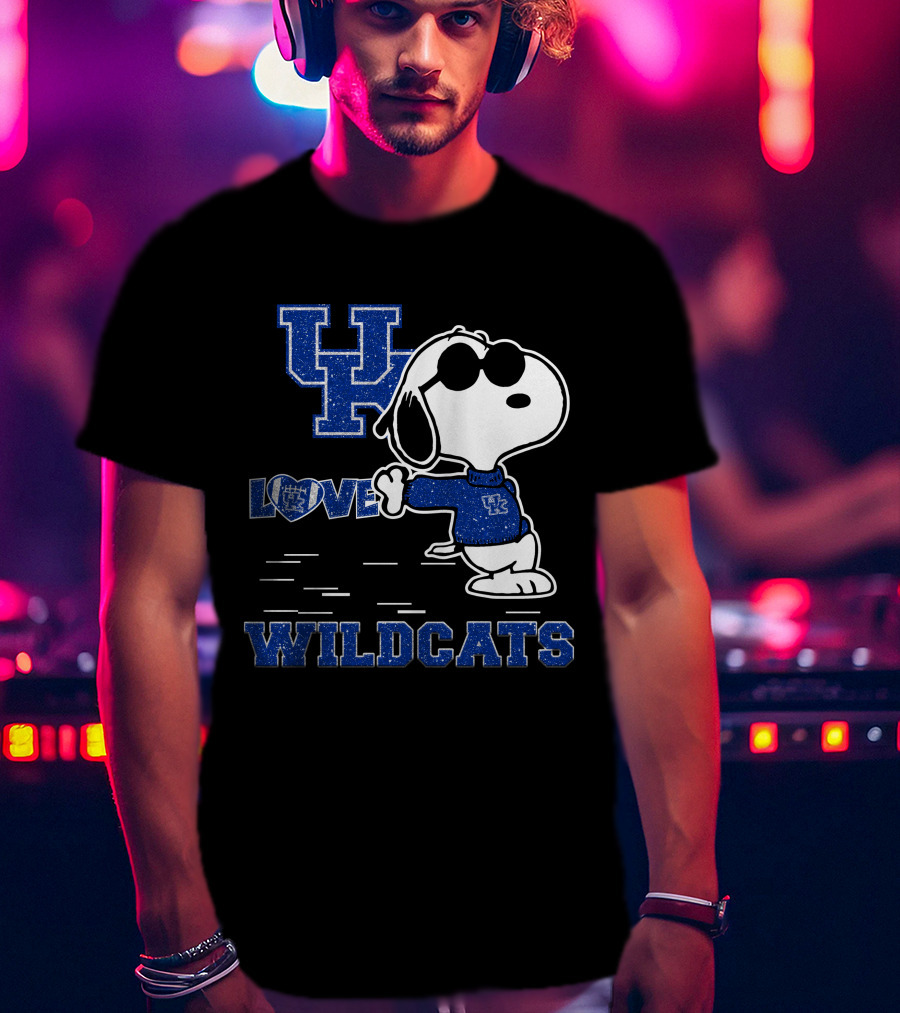 Snoopy Love Kentucky Wildcats Blue UK T-Shirt