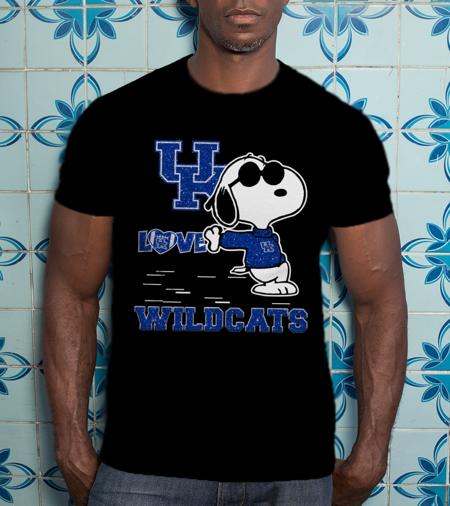 Snoopy Love Kentucky Wildcats Blue UK T-Shirt