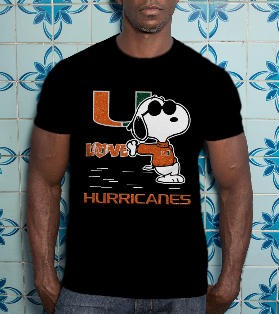 Snoopy Love Miami Hurricanes U T-Shirt