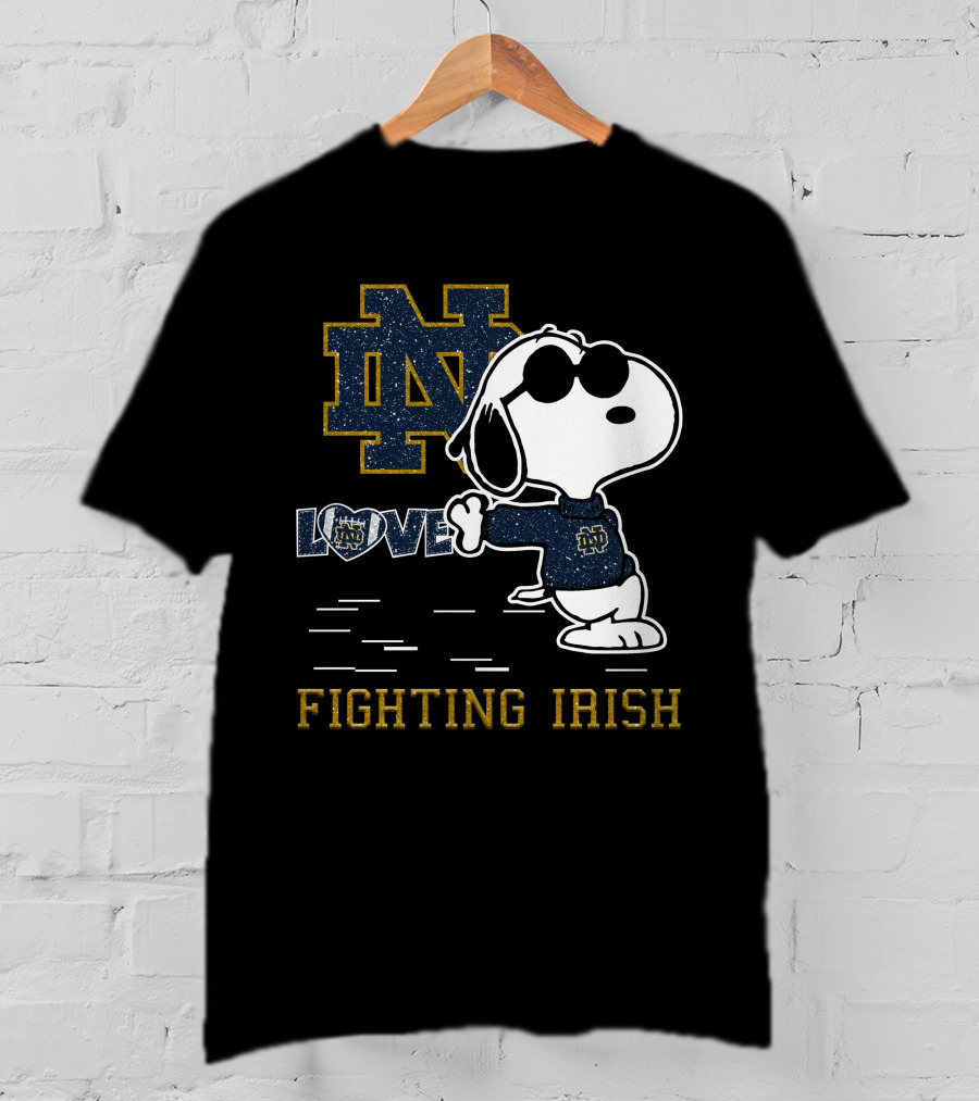 Snoopy ND Love Fighting Irish T-Shirt