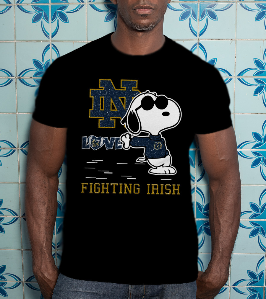 Snoopy ND Love Fighting Irish T-Shirt