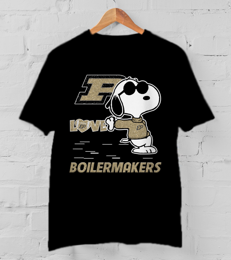 Snoopy Love Purdue Boilermakers P T-Shirt