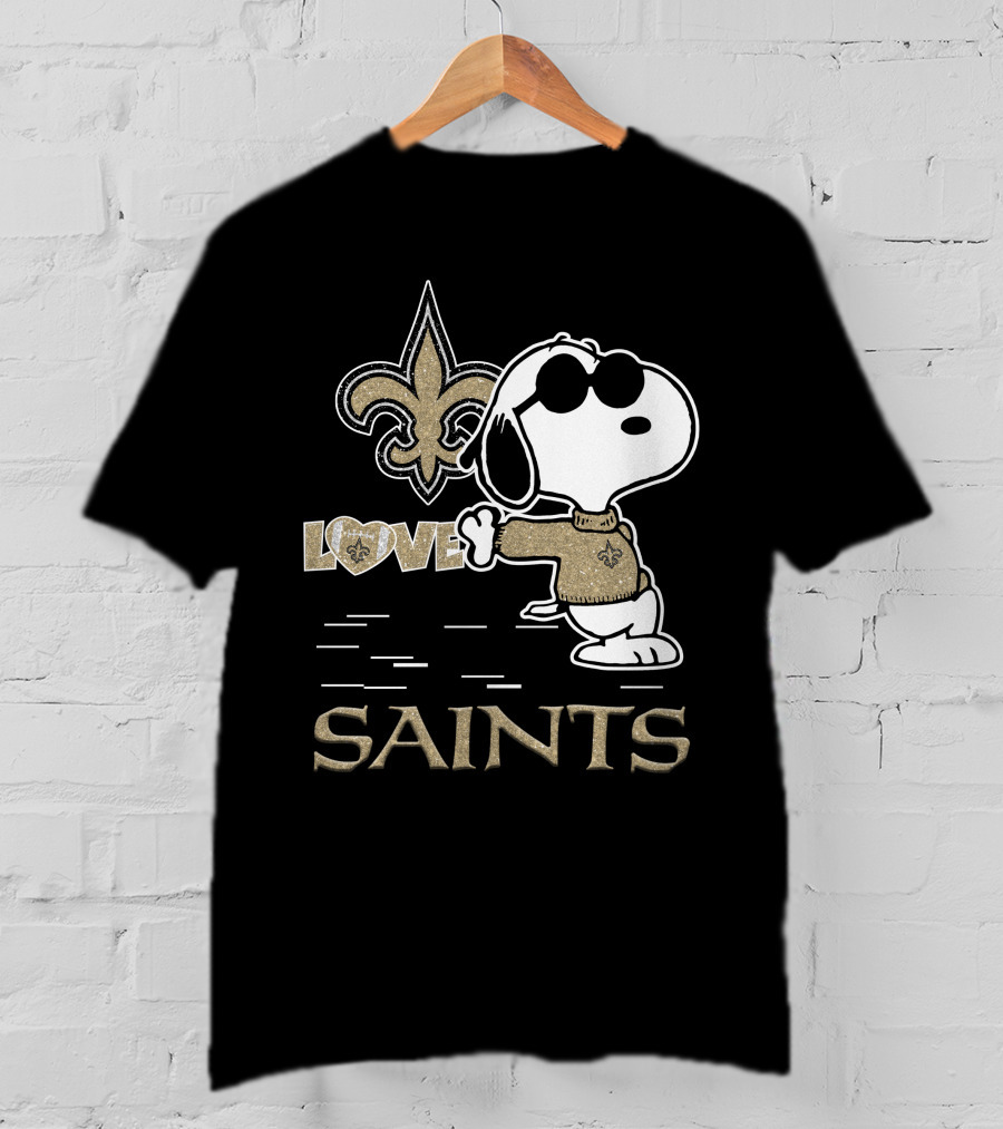 Snoopy Love New Orleans Saints Fleur-de-Lis T-Shirt