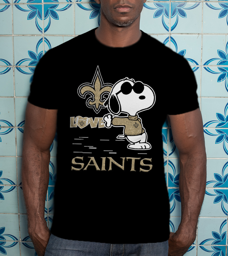 Snoopy Love New Orleans Saints Fleur-de-Lis T-Shirt