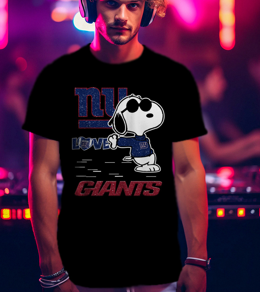 Snoopy NY Giants Love T-Shirt