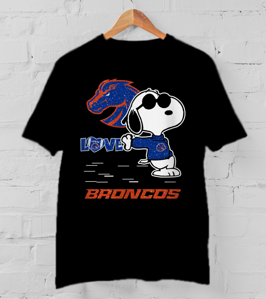 Snoopy Love Boise State Broncos Football Mascot T-Shirt