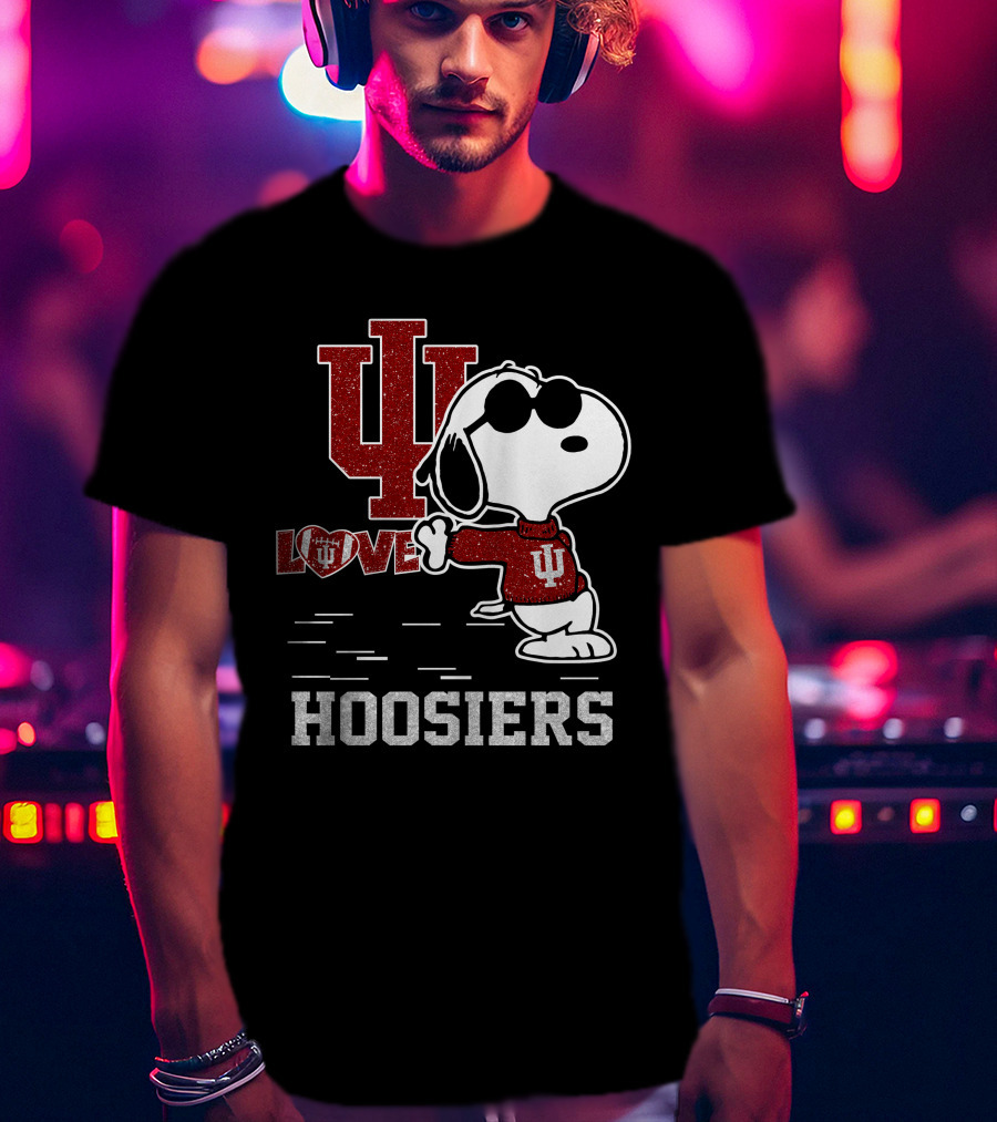 Snoopy IU Love Indiana Hoosiers T-Shirt