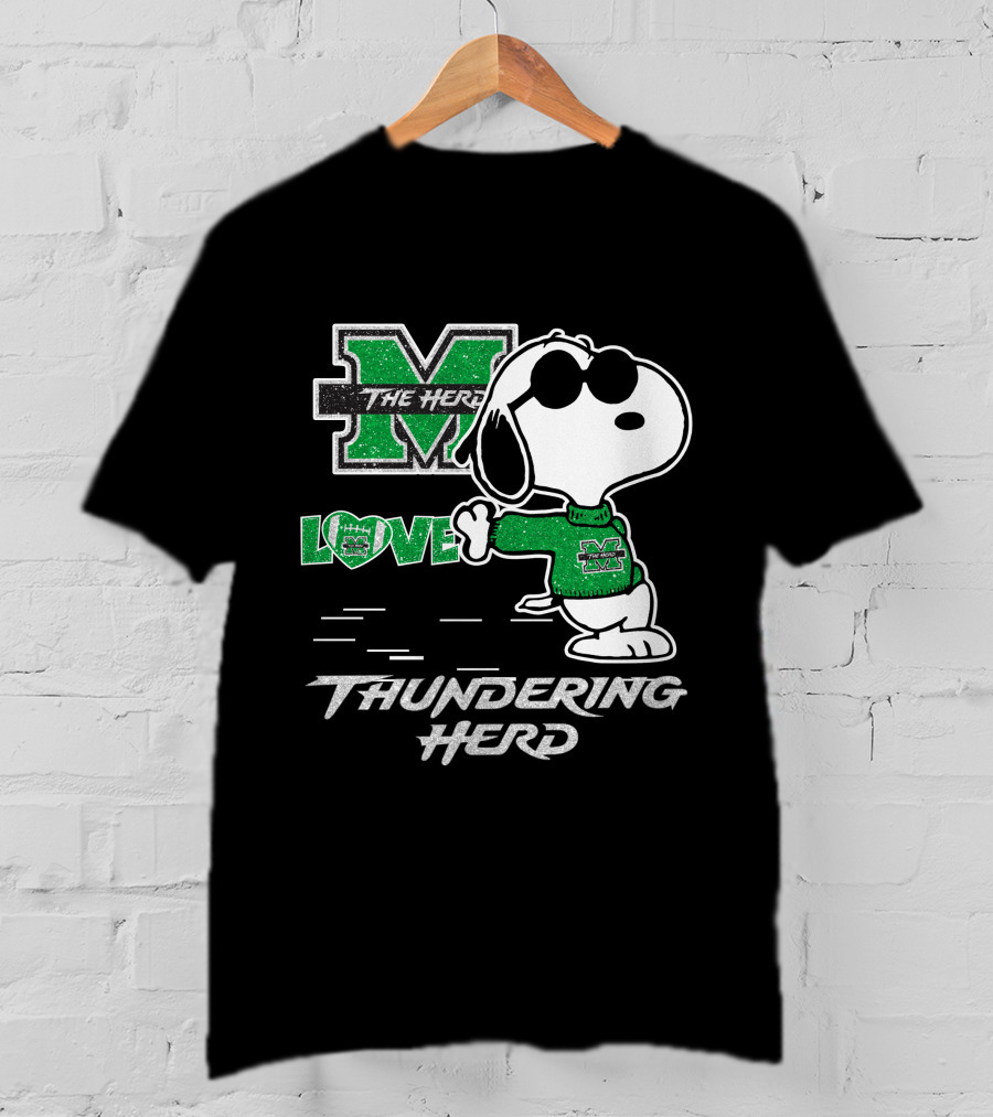 Snoopy Love Marshall The Herd Thundering Herd T-Shirt