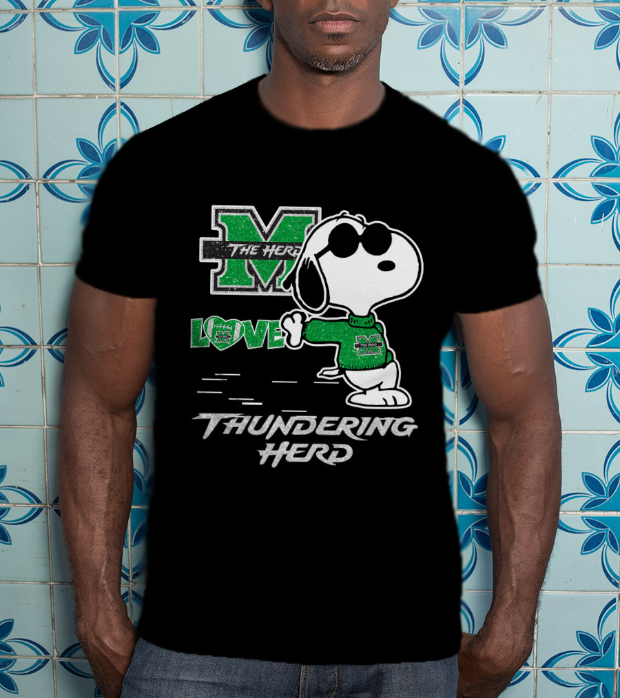 Snoopy Love Marshall The Herd Thundering Herd T-Shirt