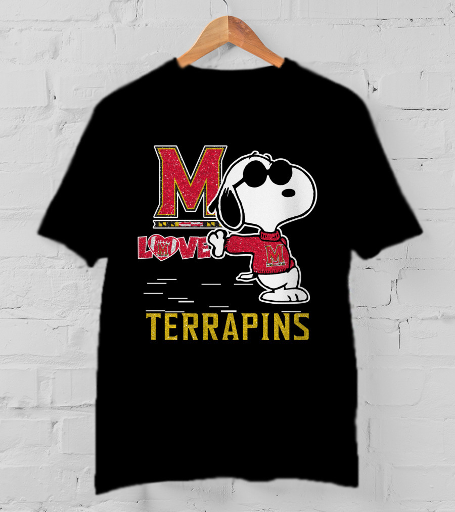 Snoopy Maryland Terrapins Love M T-Shirt