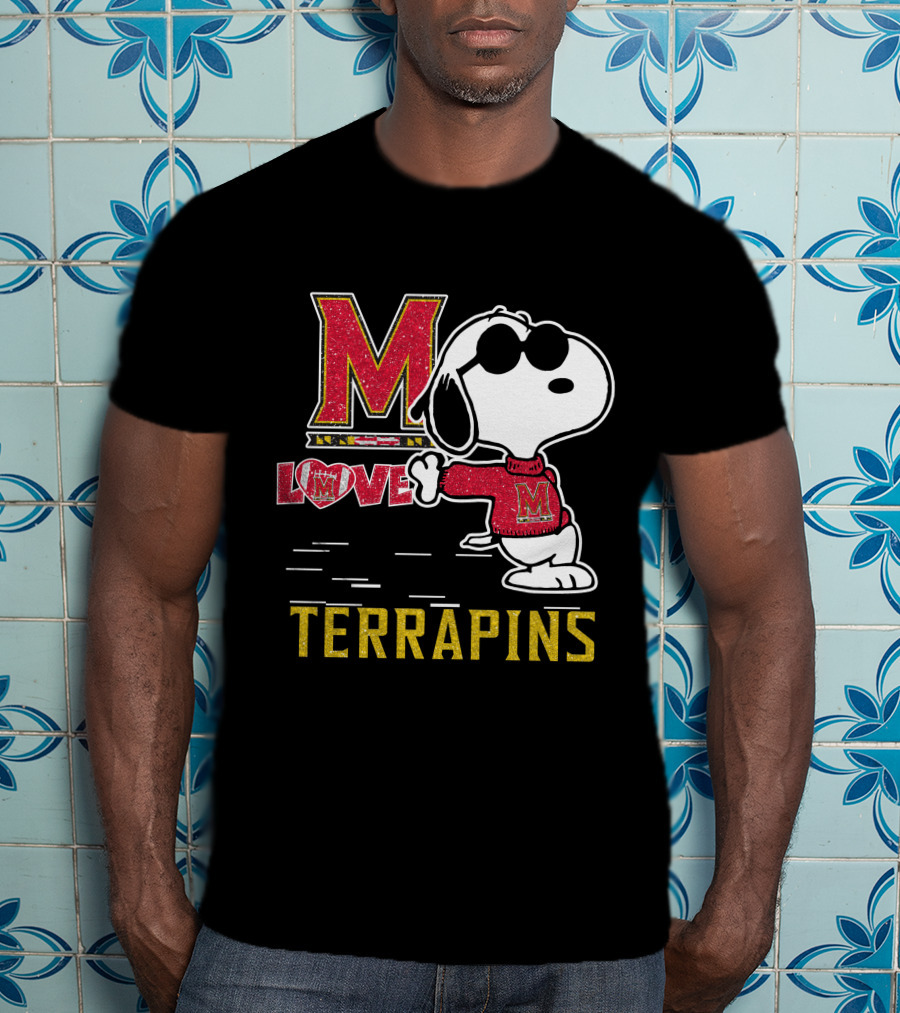 Snoopy Maryland Terrapins Love M T-Shirt