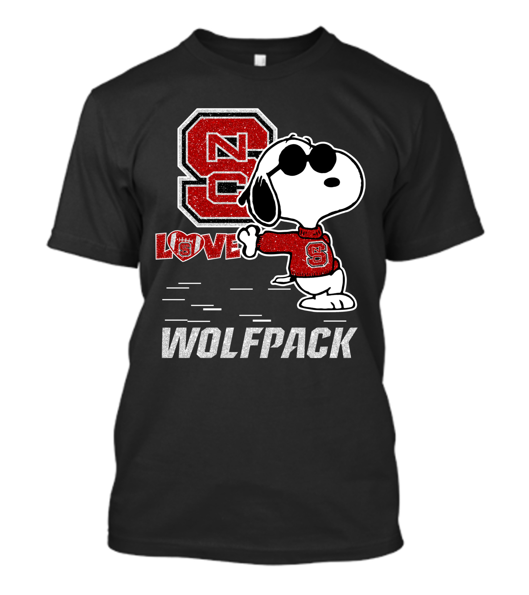 Snoopy NC State Wolfpack Love With Sunglasses T-Shirt