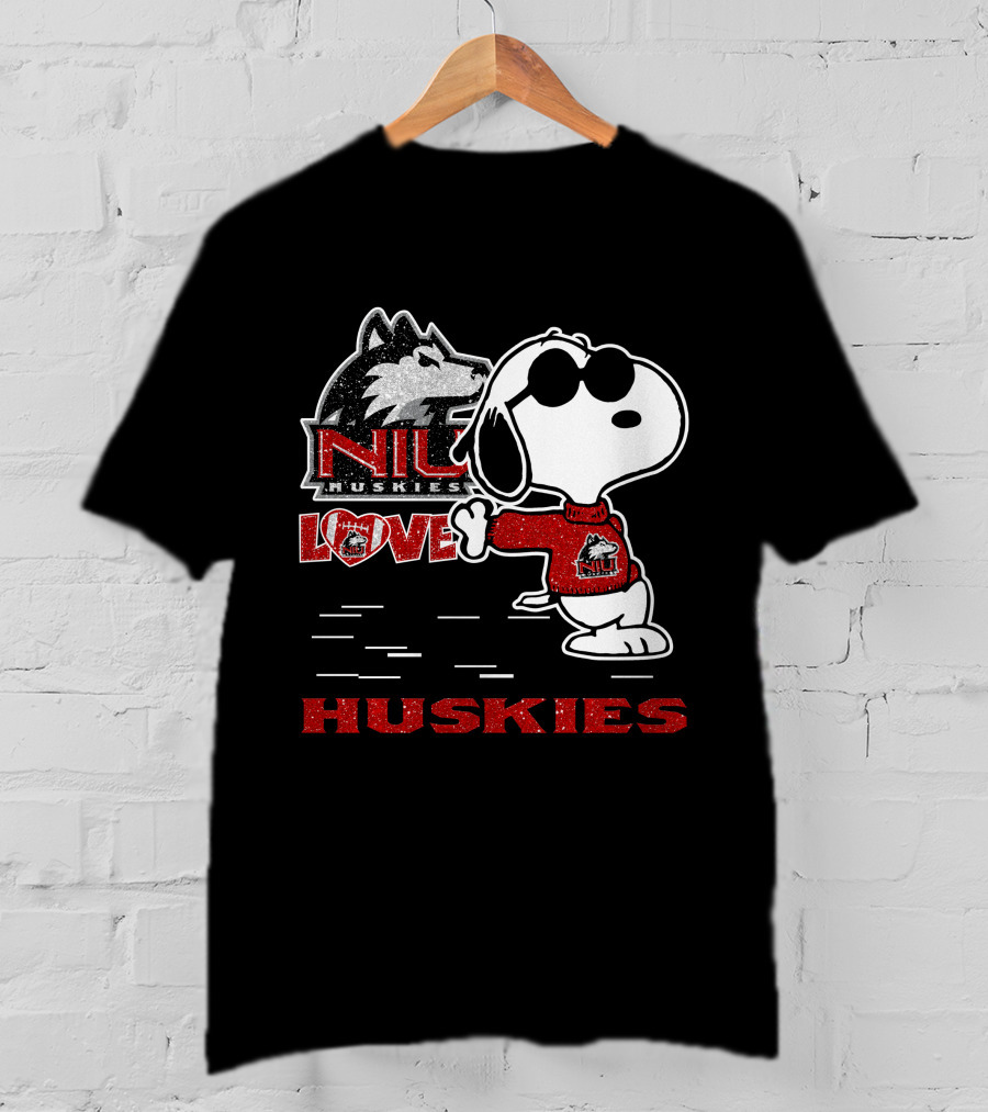 Snoopy NIU Huskies Love Huskies T-Shirt
