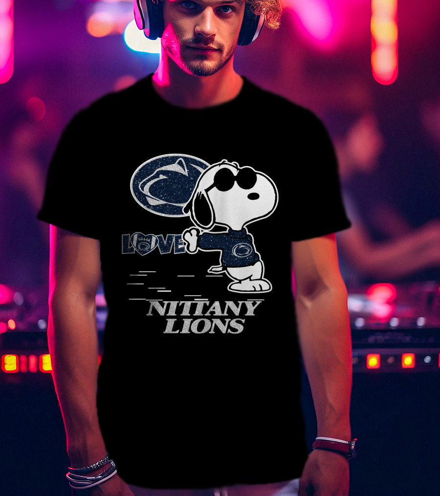 Snoopy Love Nittany Lions Penn State Football Peanuts T-Shirt