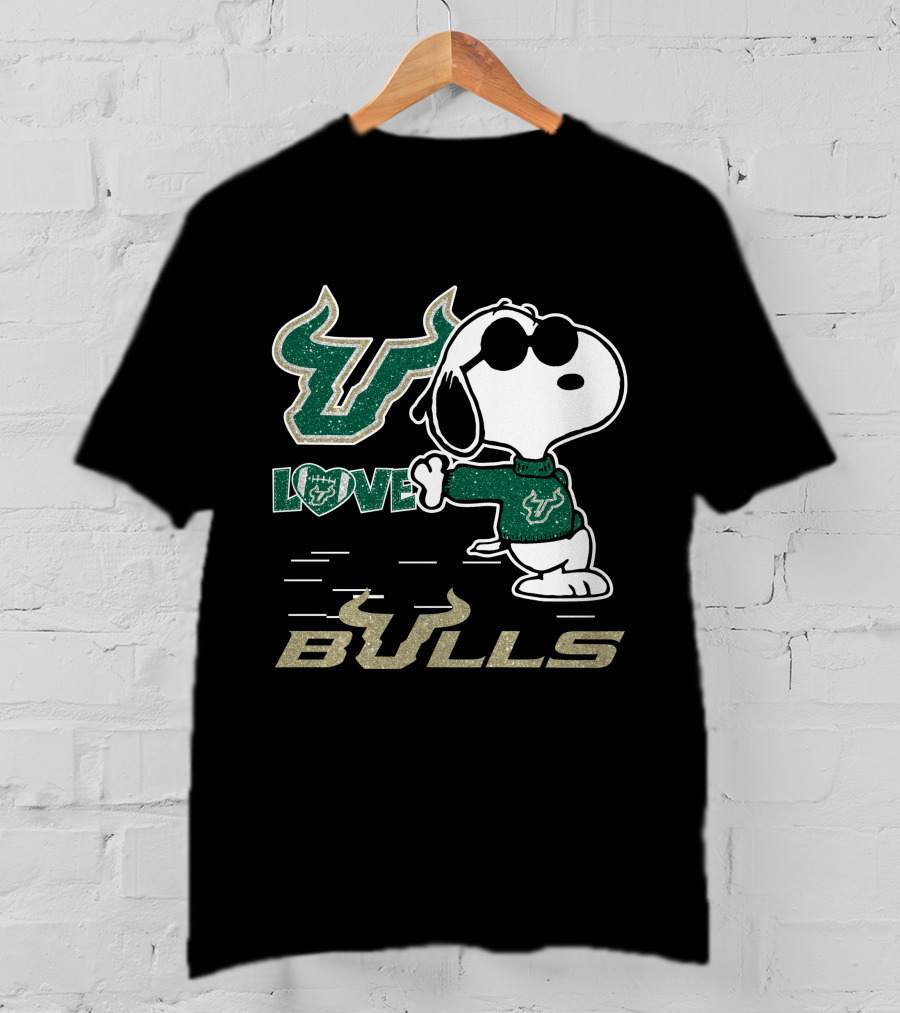 Snoopy Love Bull Horns Bulls T-Shirt