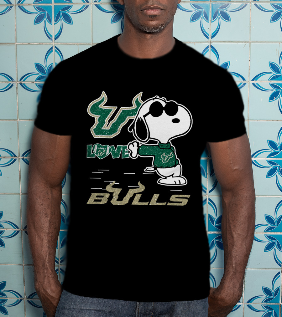 Snoopy Love Bull Horns Bulls T-Shirt