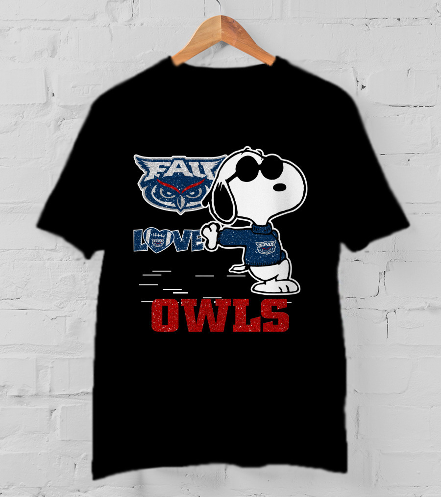 Snoopy Love FAU Owls Football T-Shirt