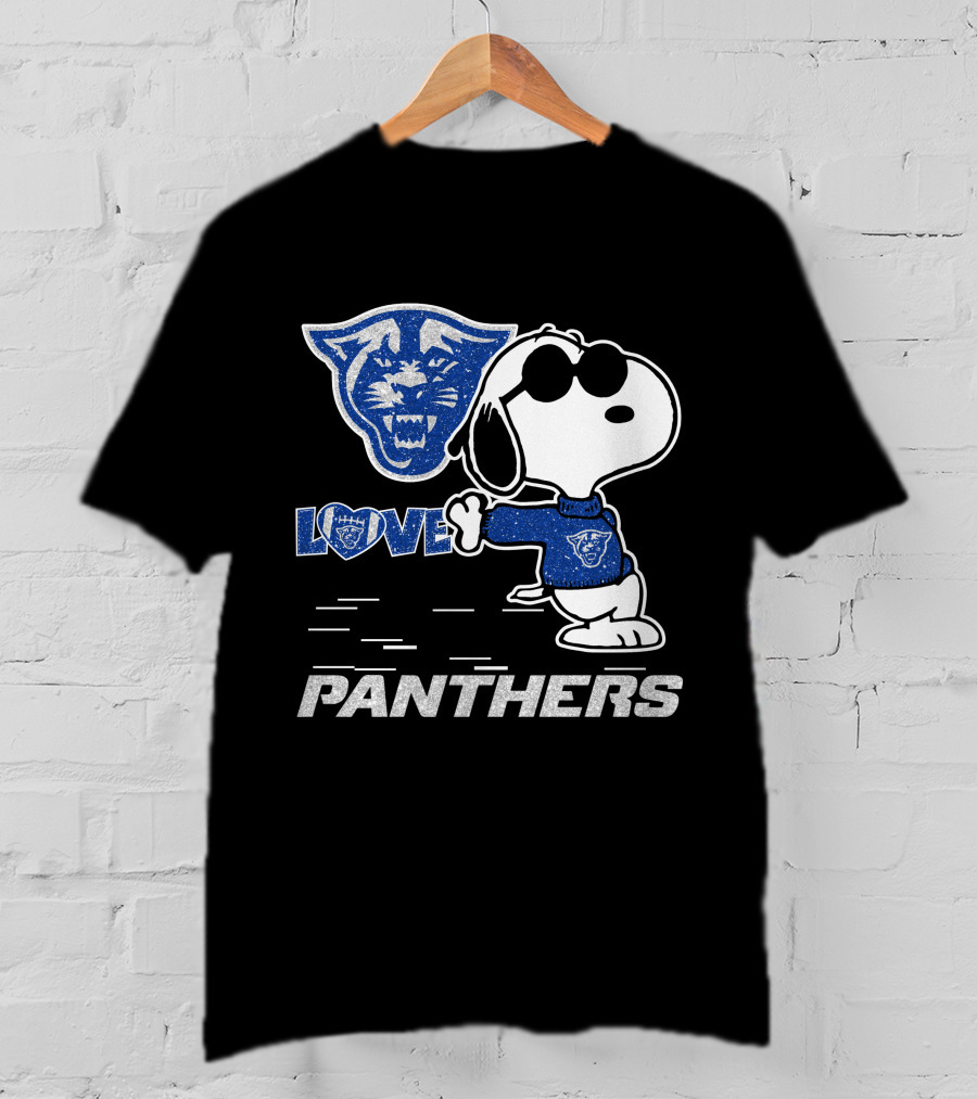 Snoopy Love Georgia State Panthers Football Fan Gear T-Shirt