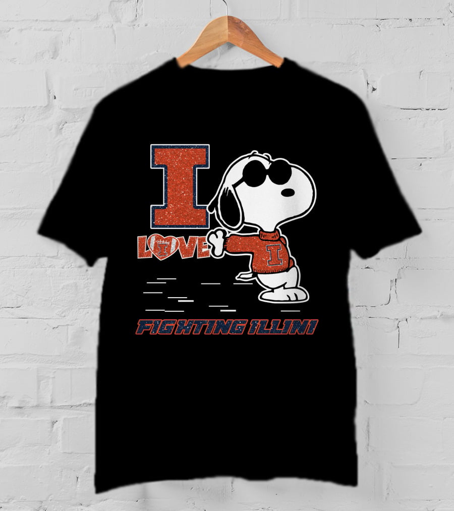 I Love Snoopy Illinois Fighting Illini T-Shirt