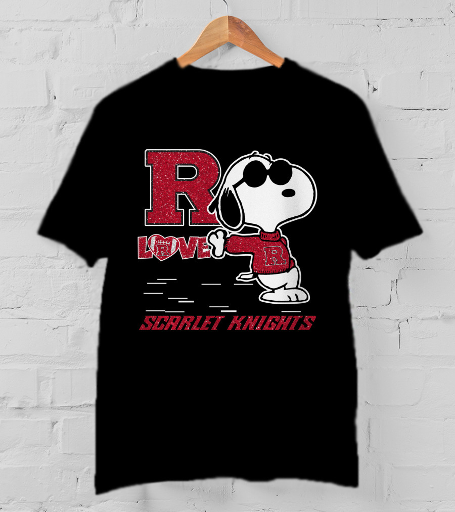 R Snoopy Love Scarlet Knights T-Shirt