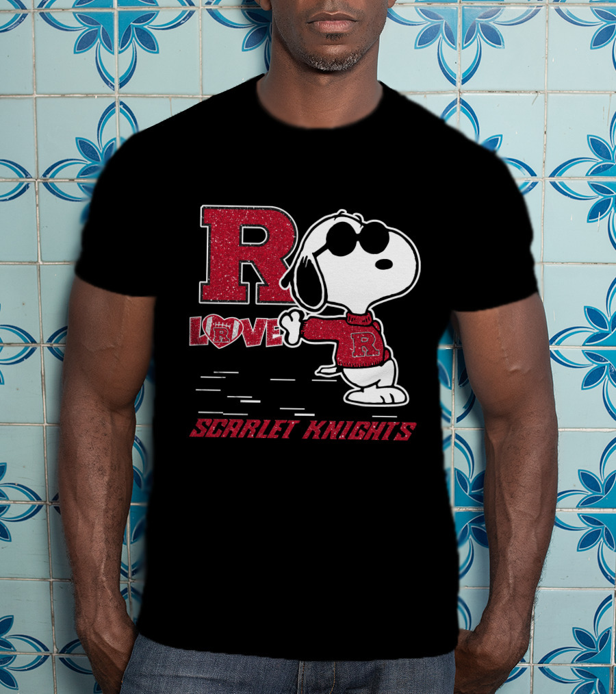 R Snoopy Love Scarlet Knights T-Shirt