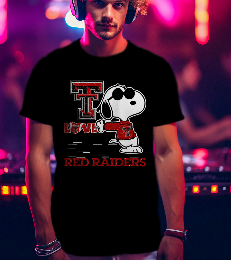 Snoopy Love Texas Tech Red Raiders TT T-Shirt