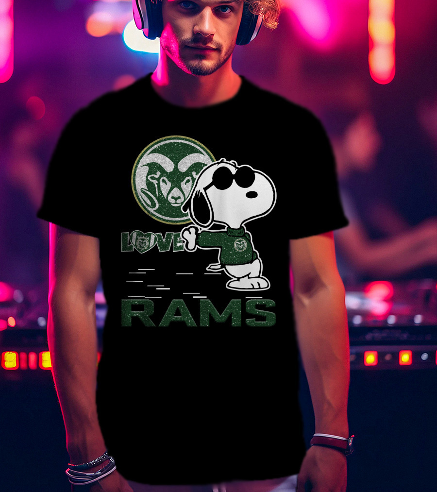 Snoopy Love Colorado State Rams Peanuts Sports Team Spirit T-Shirt