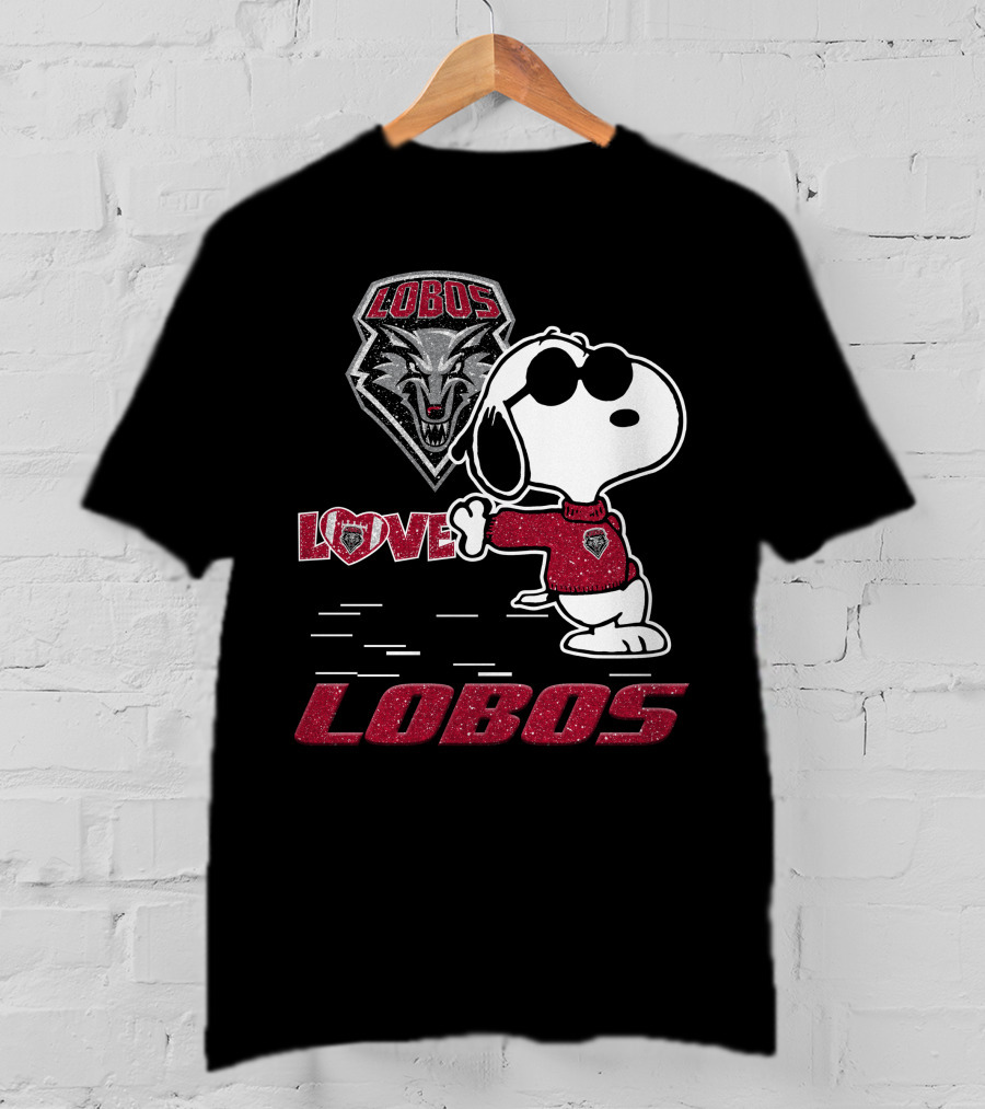 Snoopy Love New Mexico Lobos Wolf T-Shirt