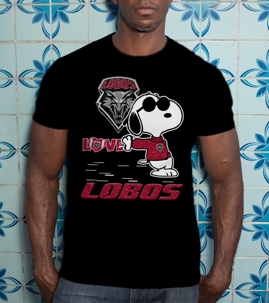 Snoopy Love New Mexico Lobos Wolf T-Shirt