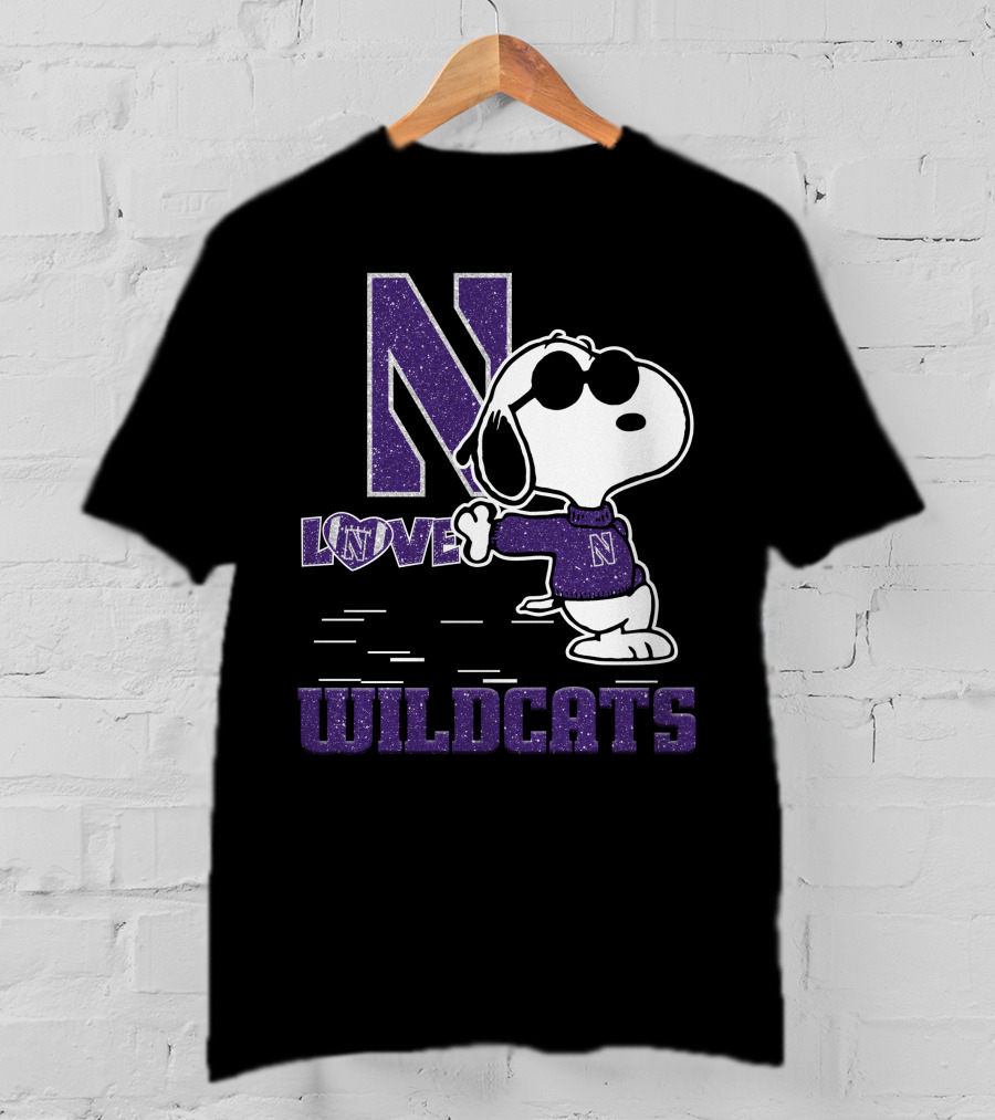 Snoopy Love N Northwestern Wildcats T-Shirt