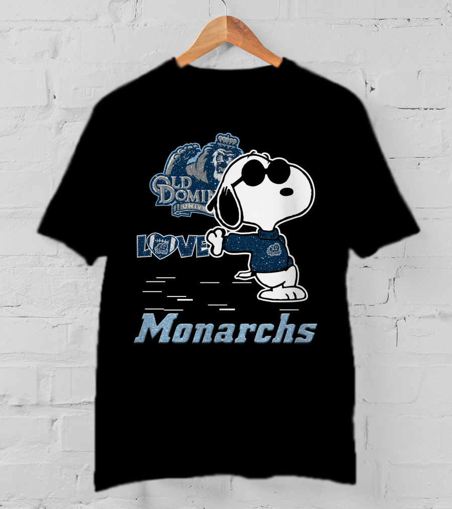 Snoopy Love For Old Dominion University Monarchs T-Shirt
