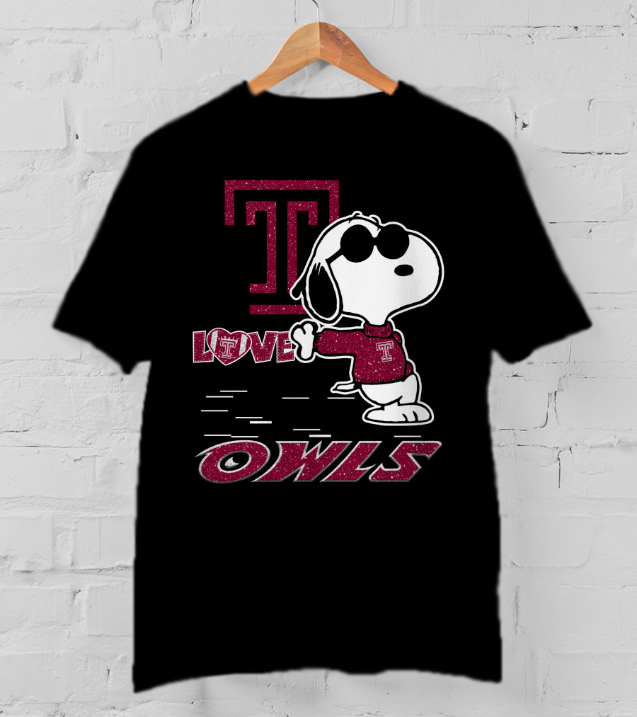 Snoopy Temple Owls Love T Sports T-Shirt