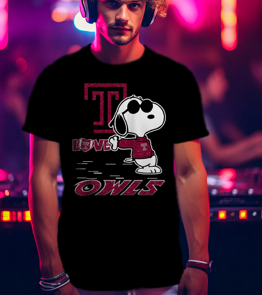 Snoopy Temple Owls Love T Sports T-Shirt
