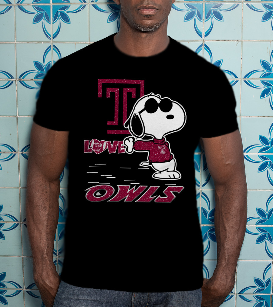 Snoopy Temple Owls Love T Sports T-Shirt